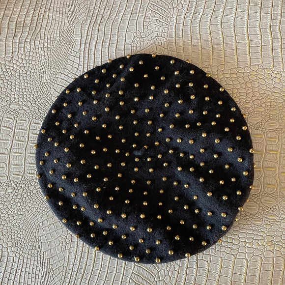 Don Kline Black & Gold Stud Beanie - Never Worn